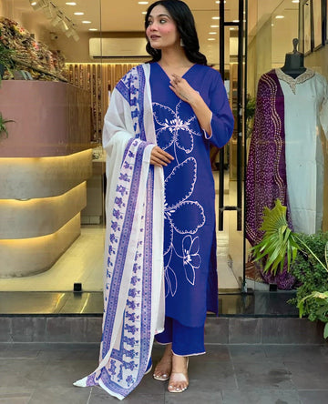 Elegant Kurta Pant Dupatta Set - 3 Colors