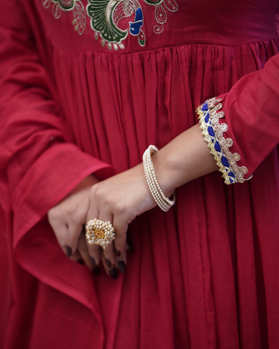 Red Kurta Suit Set