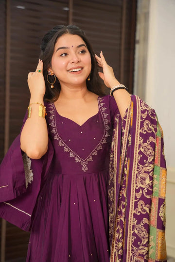 Nandhika purple suit set